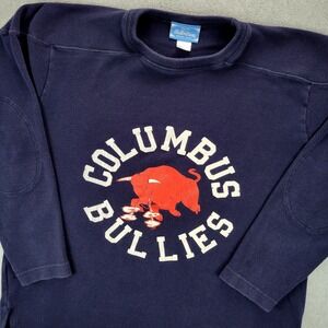 Stall & Dean Gridiron Collection Retro Columbus Bullies Sweatshirt Mens M‎ Navy